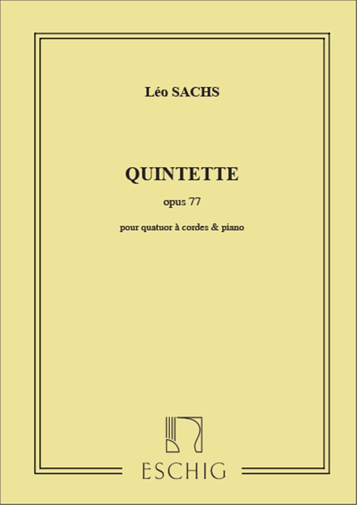 Quintette Op 77 Piano Et Quatuor A Cordes